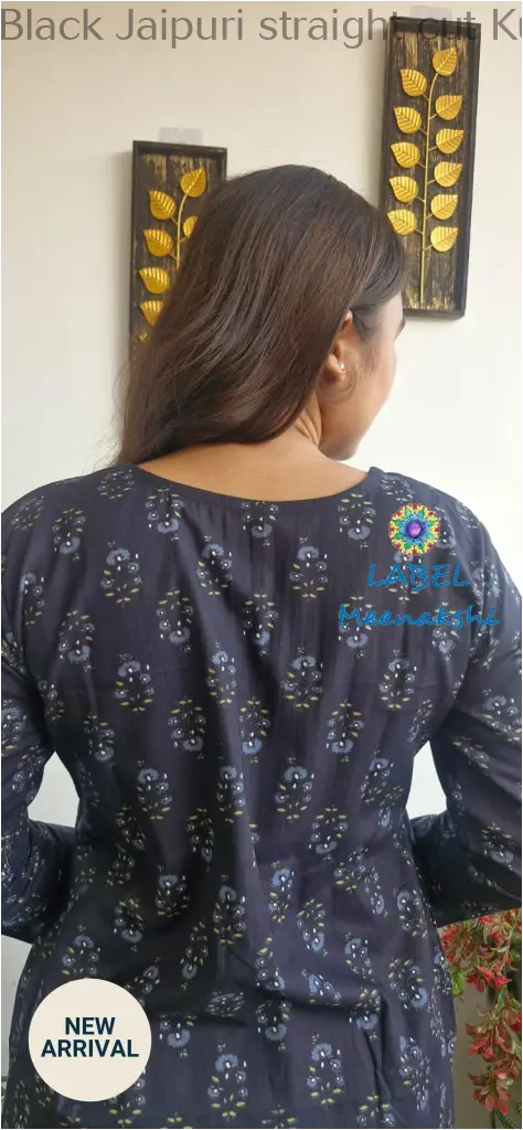 Black Jaipuri straight cut kurta KURTAS