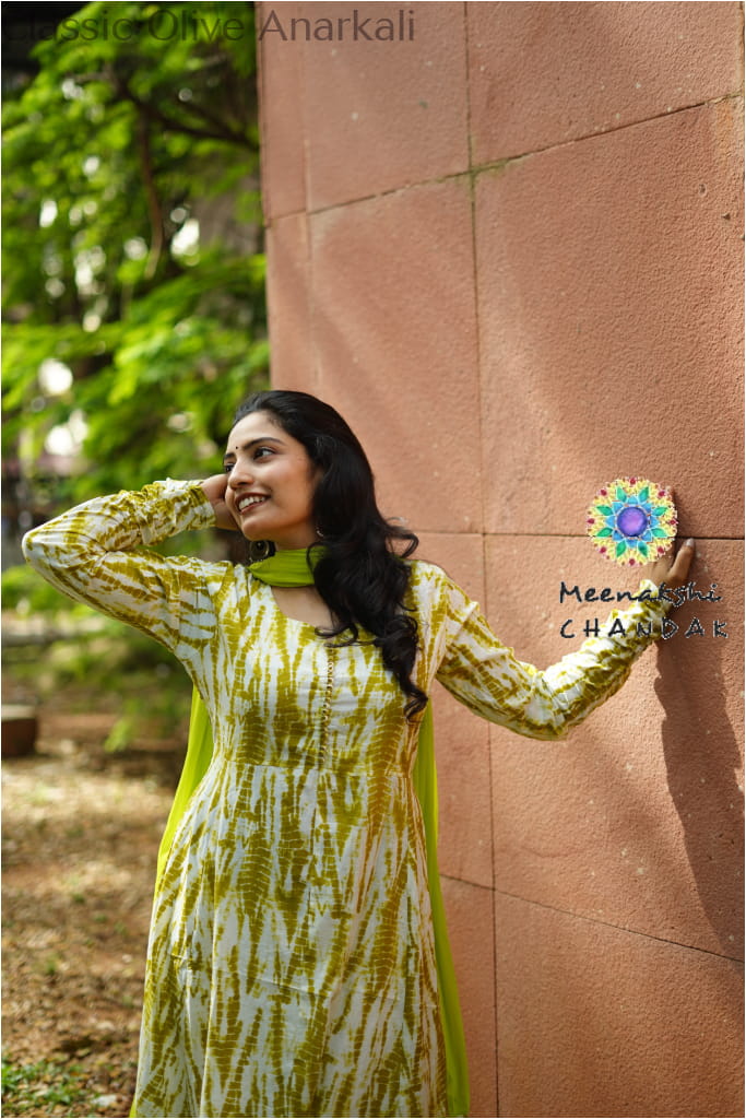 Classic Olive Anarkali SET T&D