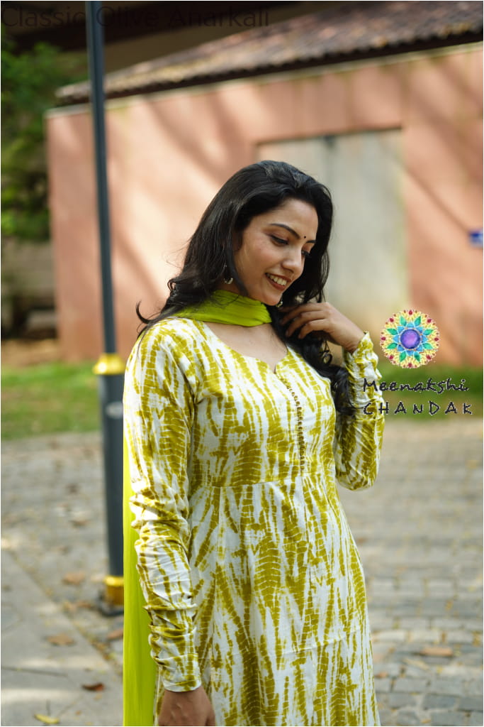 Classic Olive Anarkali SET T&D