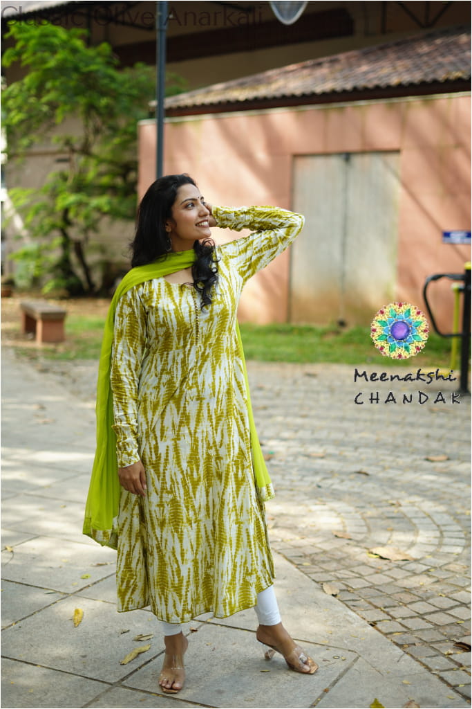 Classic Olive Anarkali SET T&D