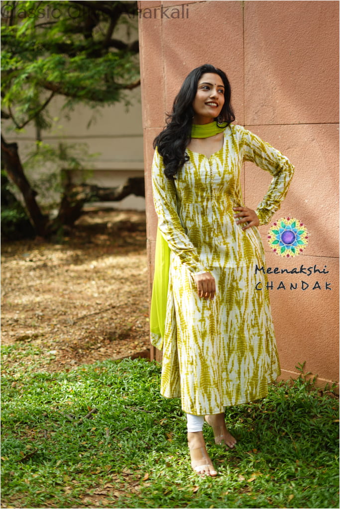 Classic Olive Anarkali SET T&D