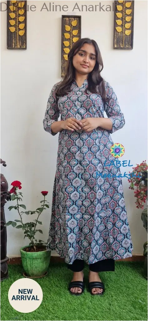 Dark navy Aline anarkali kurta KURTAS