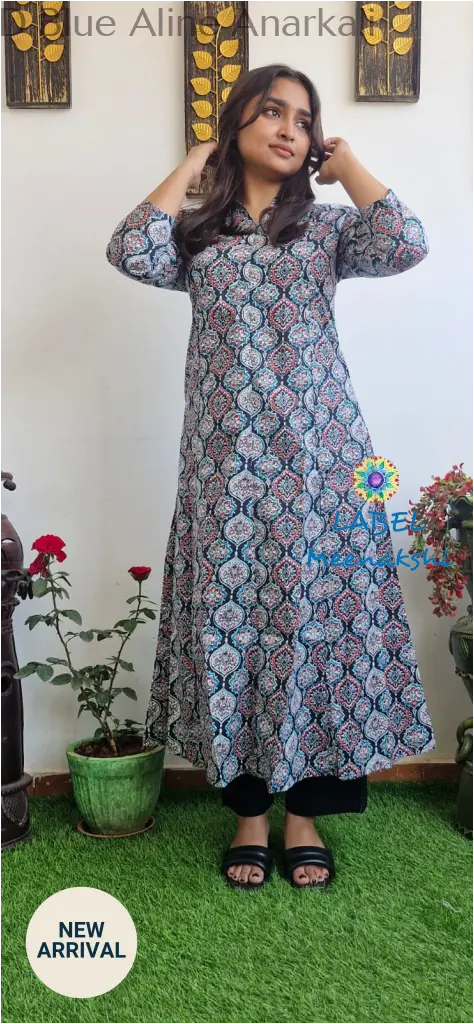 Dark navy Aline anarkali kurta KURTAS