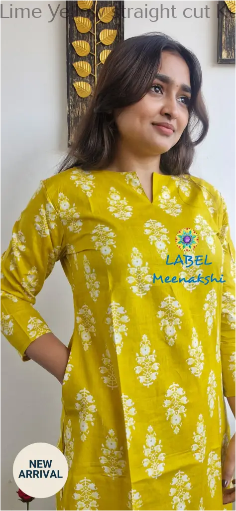 Lime Yellow straight cut kurta KURTAS
