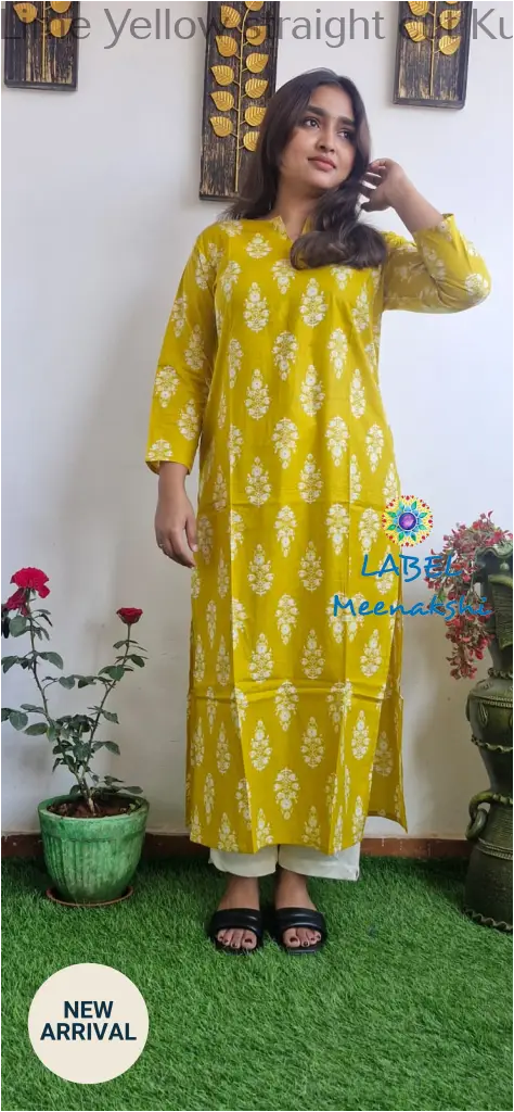 Lime Yellow straight cut kurta KURTAS