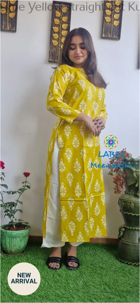 Lime Yellow straight cut kurta KURTAS