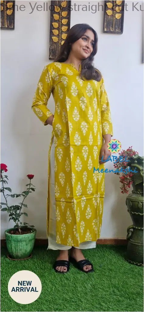 Lime Yellow straight cut kurta KURTAS