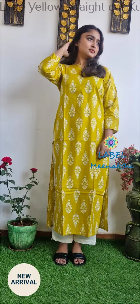 Lime Yellow straight cut kurta KURTAS