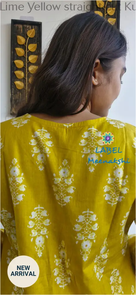 Lime Yellow straight cut kurta KURTAS