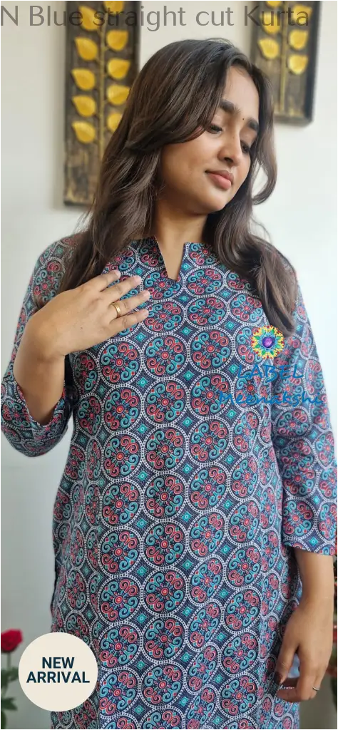 Navi Blue straight cut kurta KURTAS