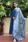 Teel Blue Georgette Anarkali - D02 _STOLE