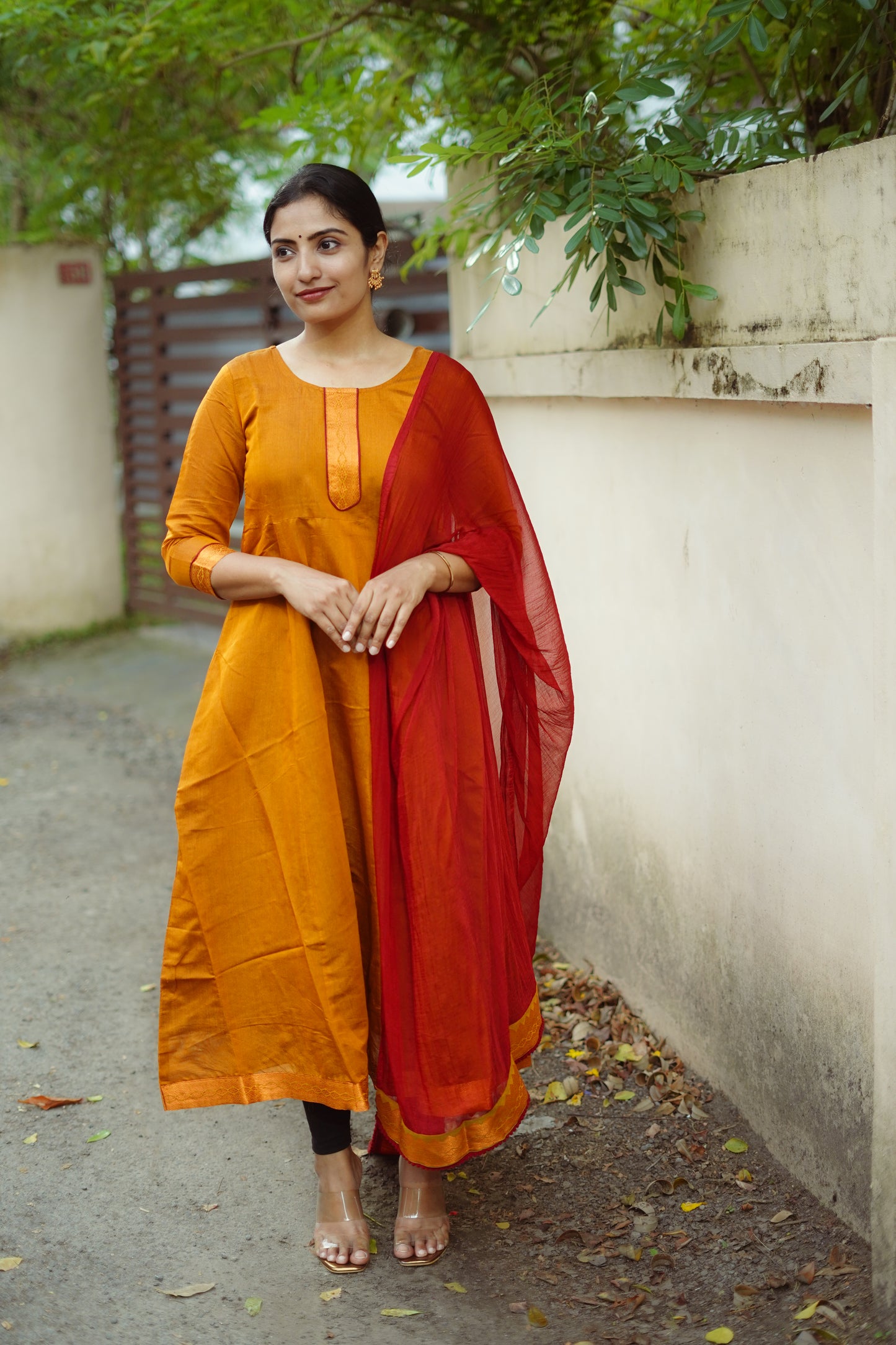 Honey Mustard zari Anarkali