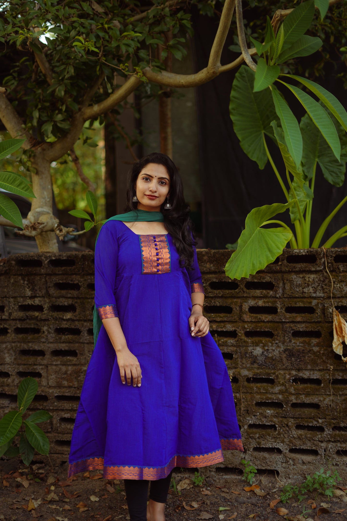 Royal blue zari Anarkali