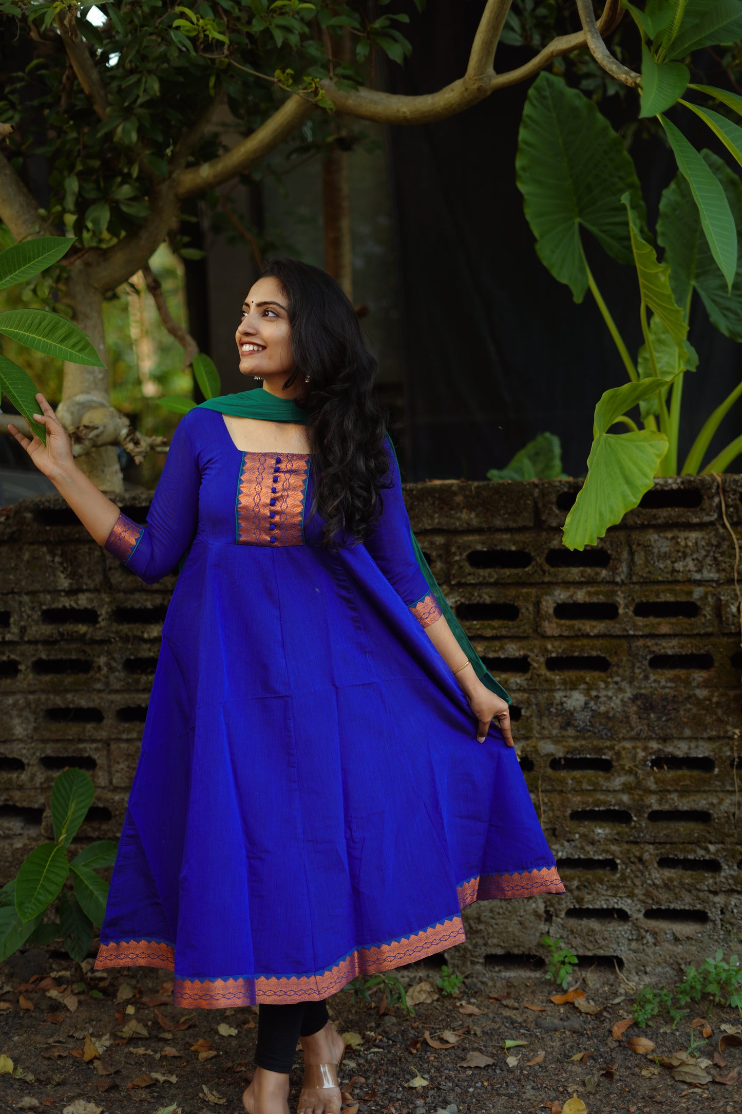 Royal blue zari Anarkali