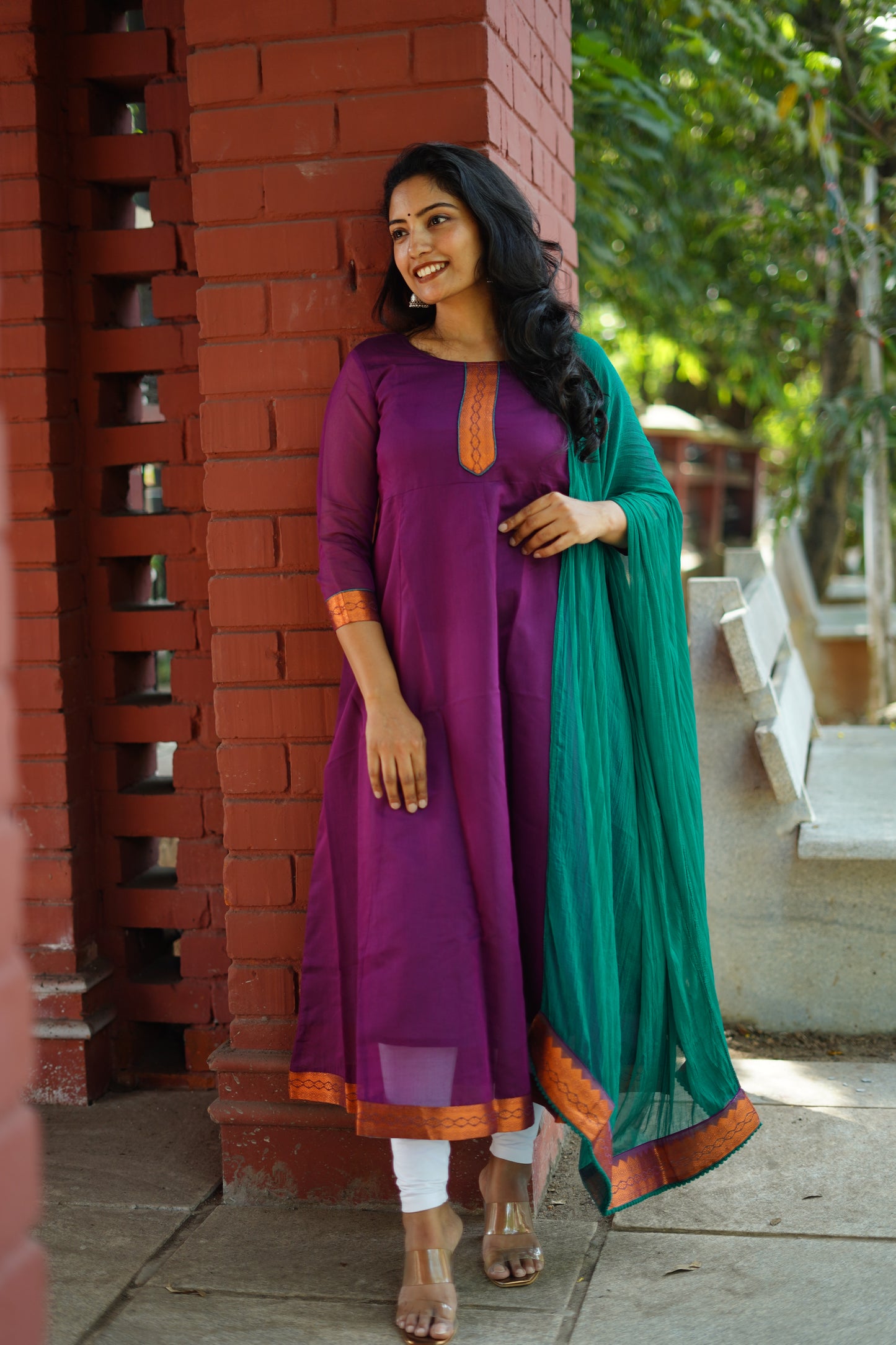 Magenta zari Anarkali