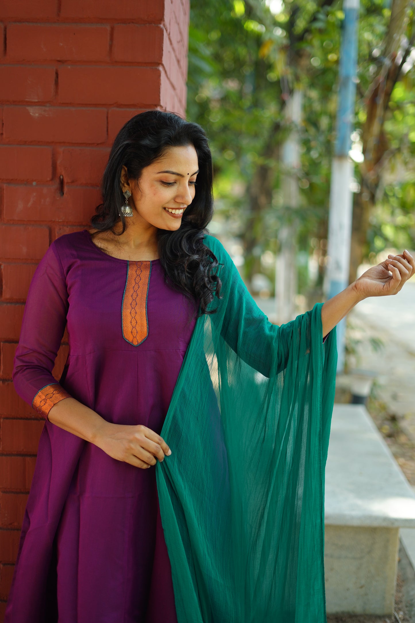 Magenta zari Anarkali