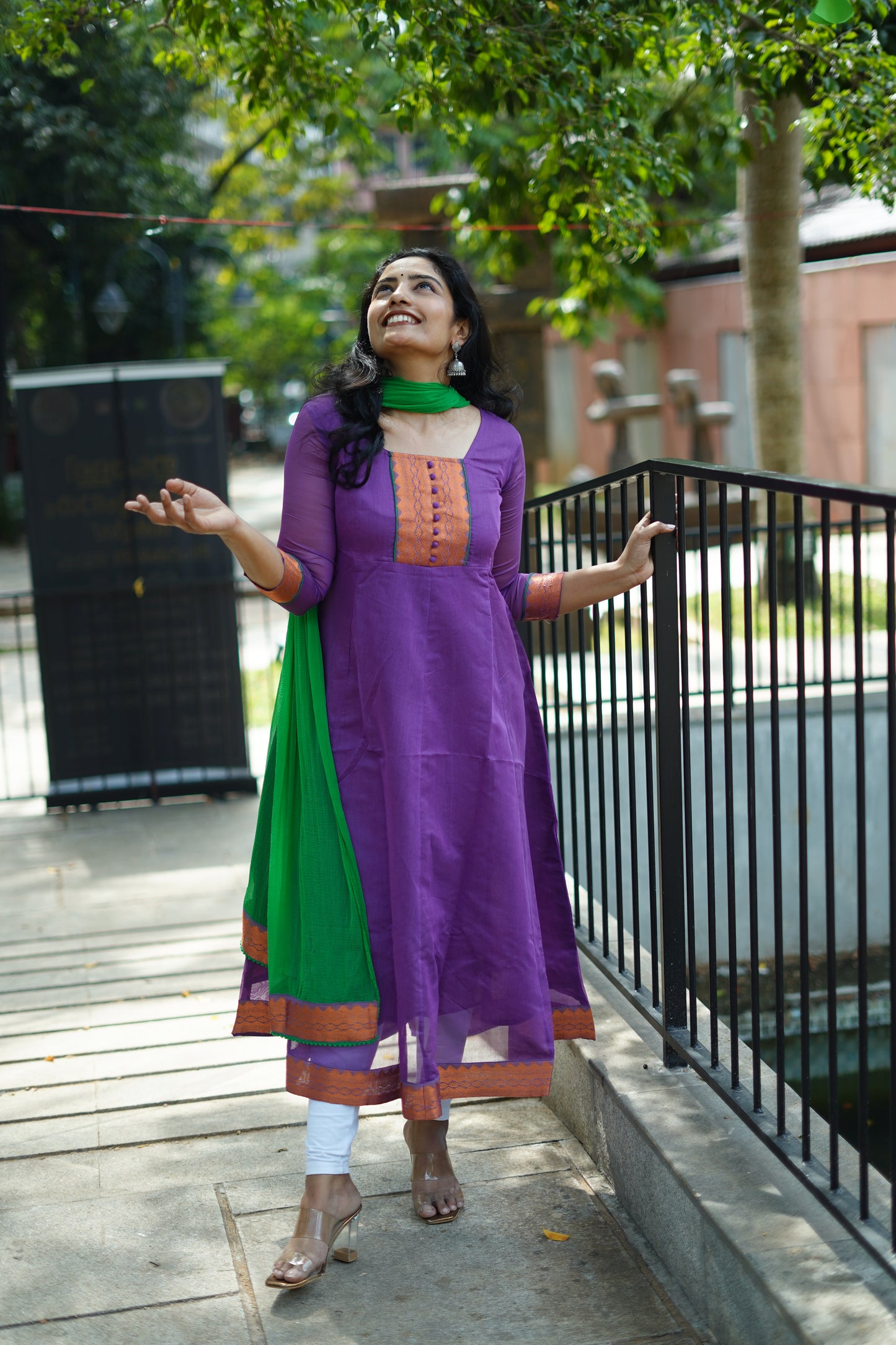 Purple zari Anarkali