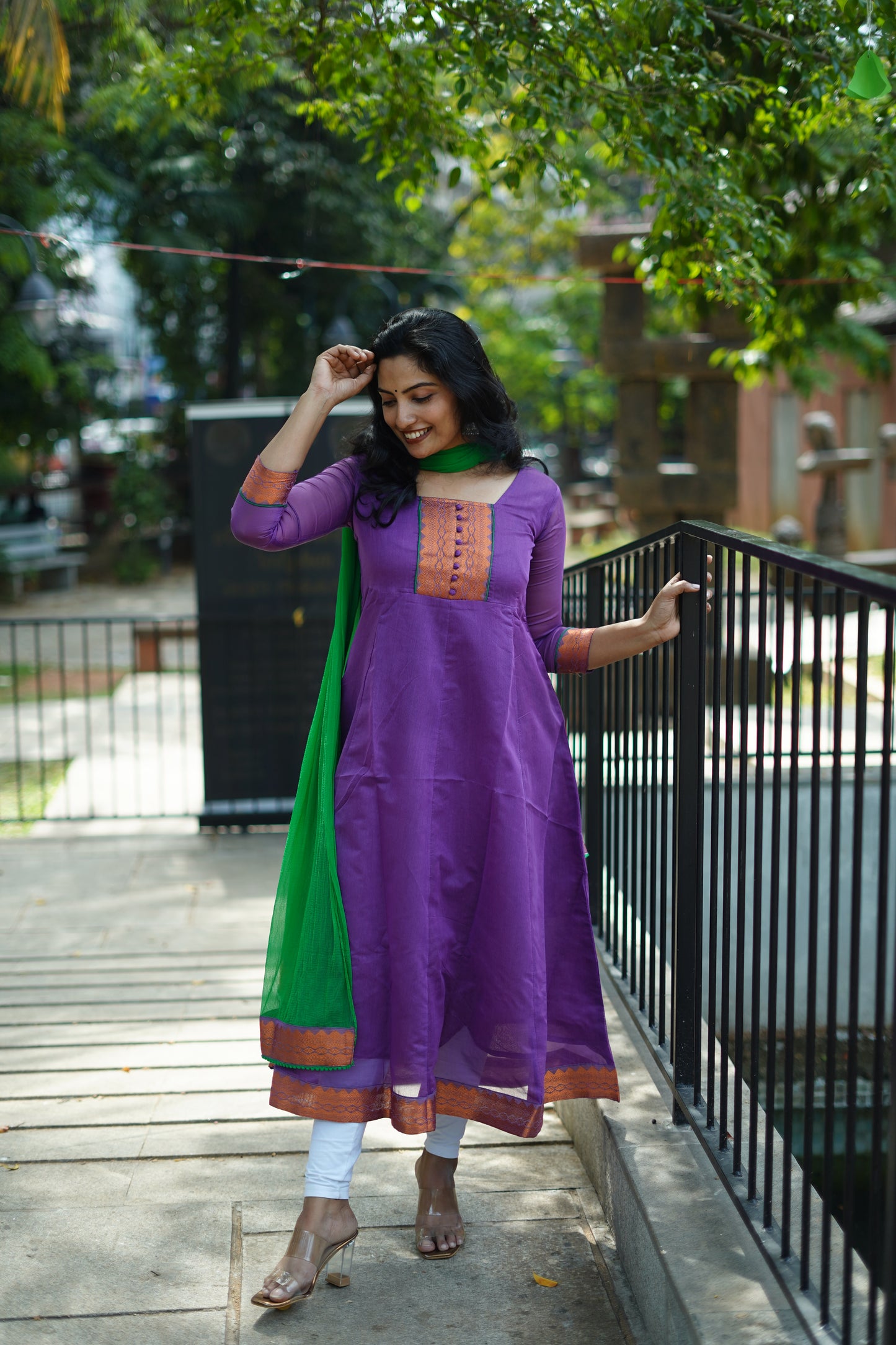 Purple zari Anarkali