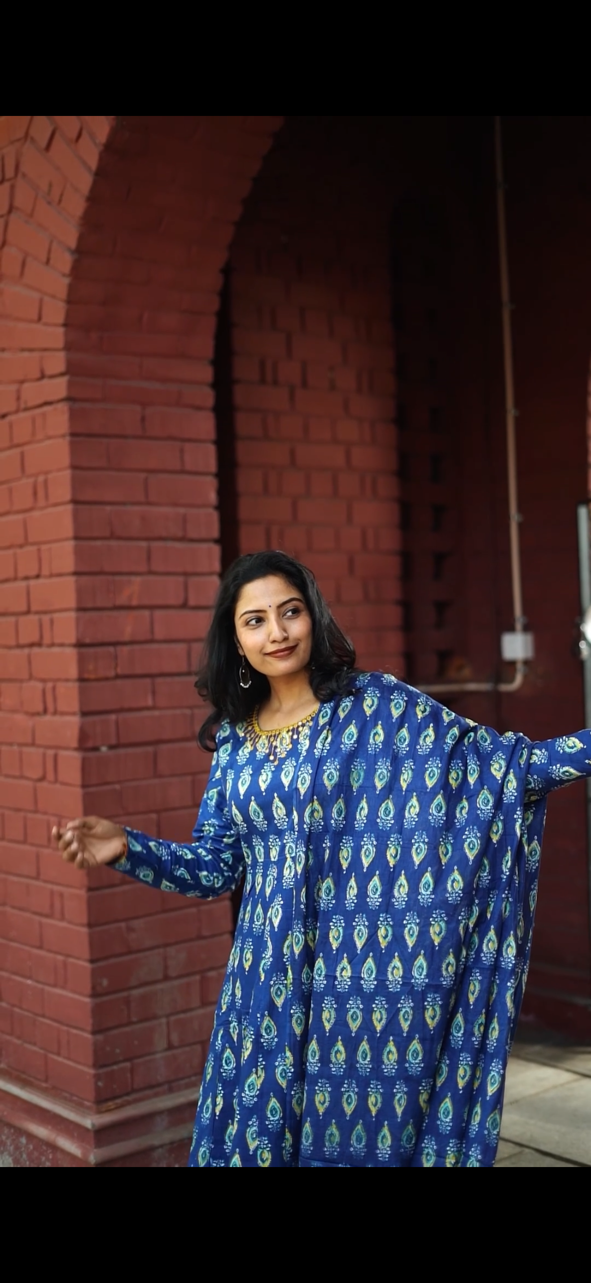 Royal Blue self Anarkali [Embroidery]