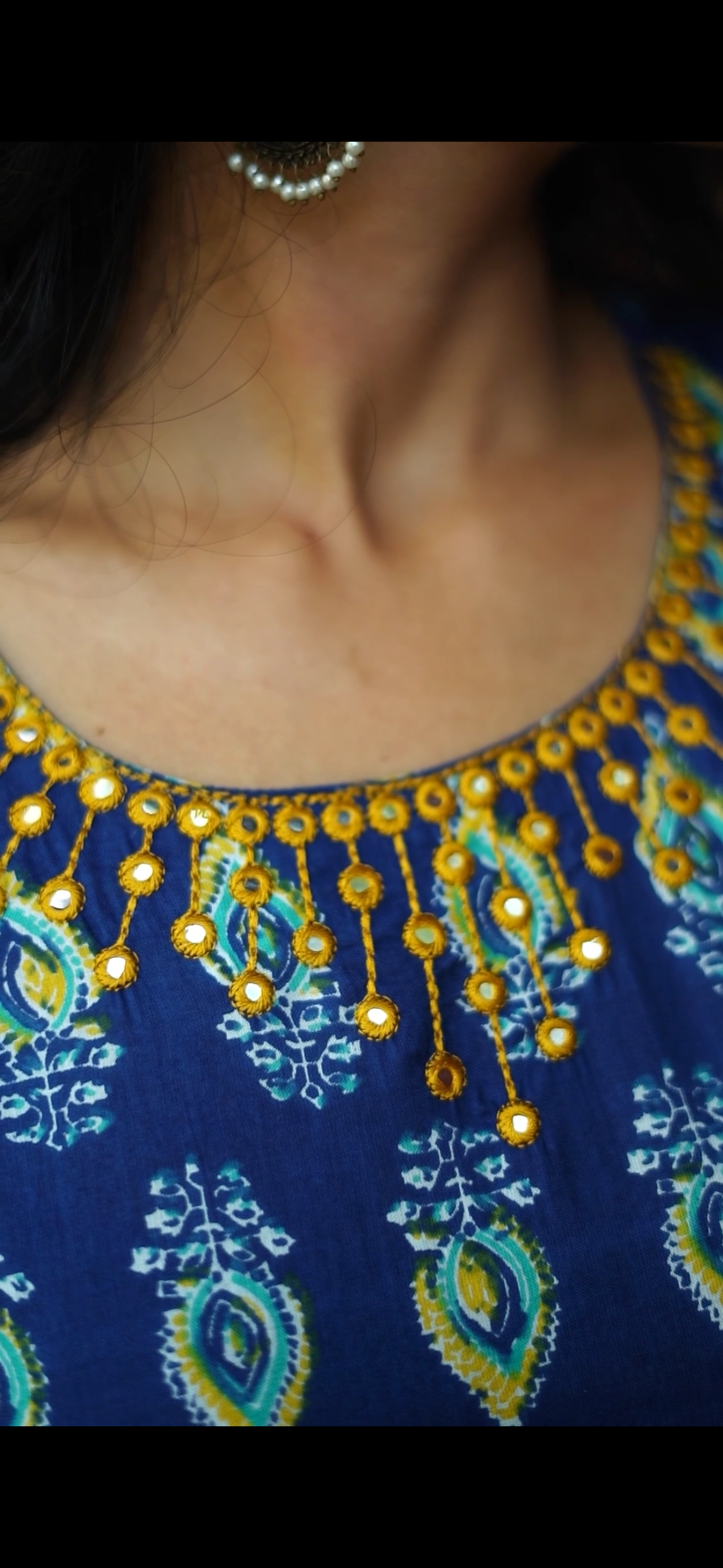 Royal Blue self Anarkali [Embroidery]