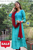 Aqua & Merron Bandhini Anarkali S Sets