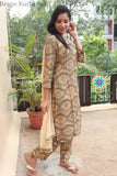 Beige Kurta Set With Dupatta Sets