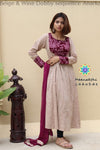 Beige & Wine Dobby Sequence Anarkali Limited Edition