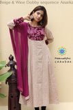 Beige & Wine Dobby Sequence Anarkali S Limited Edition