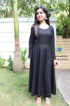 Black Full Sleeves Plain Anarkali Anarkali