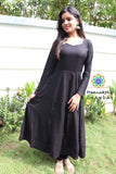 Black Full Sleeves Plain Anarkali Anarkali