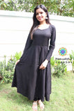 Black Full Sleeves Plain Anarkali Anarkali