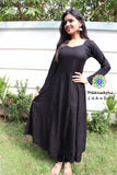 Black Full Sleeves Plain Anarkali S Anarkali