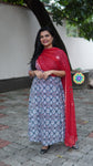 Black & Red Jaipuri Anarkali Sets