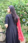 Black & Red Lehariya Anarkali Limited Edition
