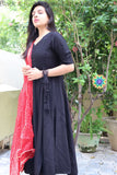 Black & Red Lehariya Anarkali Limited Edition