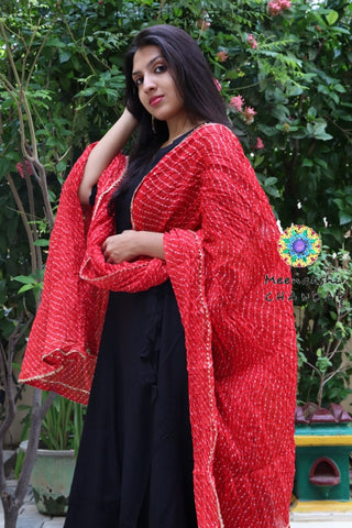 Black & Red Lehariya Anarkali S Limited Edition