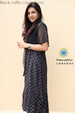 Black Ruffle Cape Dress Casuals