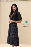 Black Ruffle Cape Dress Casuals