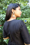 Black Ruffel Long Zari Dress Ethnic