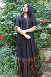 Black Ruffel Long Zari Dress Ethnic