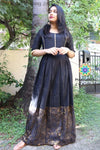 Black Ruffel Long Zari Dress Ethnic
