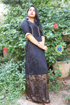 Black Ruffel Long Zari Dress Ethnic