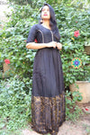 Black Ruffel Long Zari Dress Ethnic