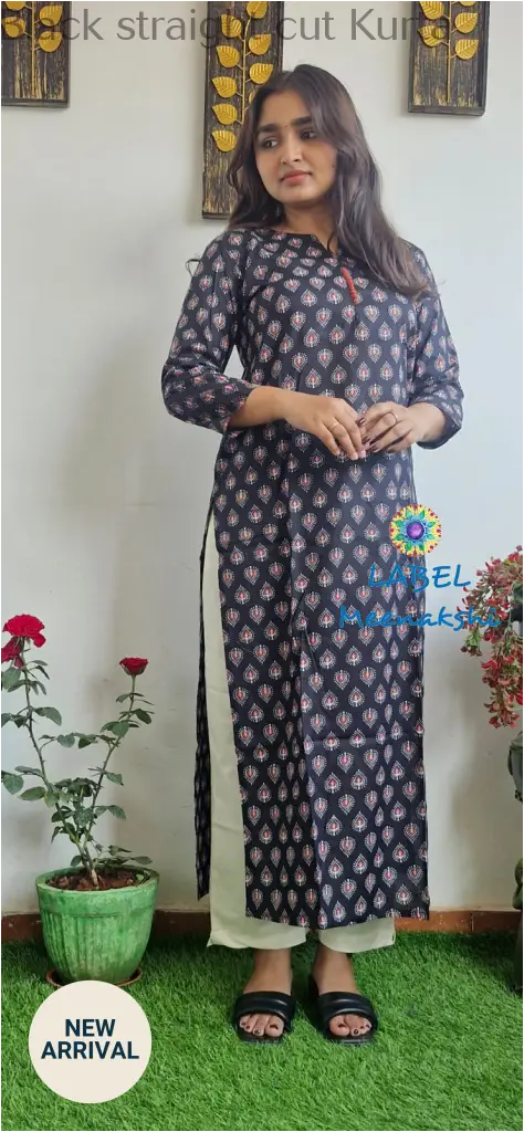 Black straight cut kurta KURTAS