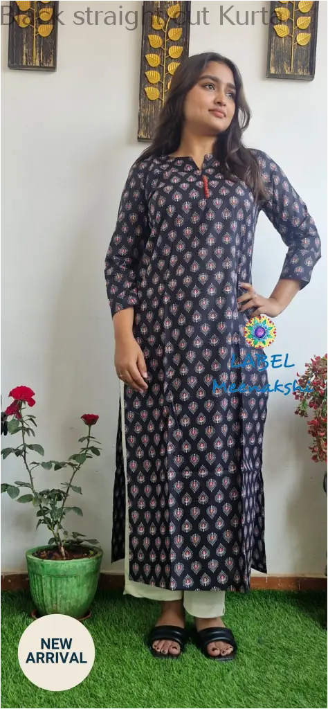 Black straight cut kurta KURTAS