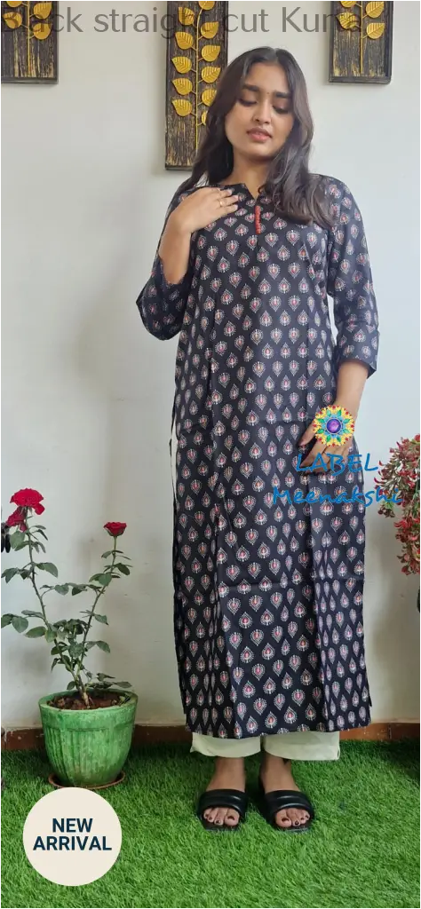 Black straight cut kurta KURTAS