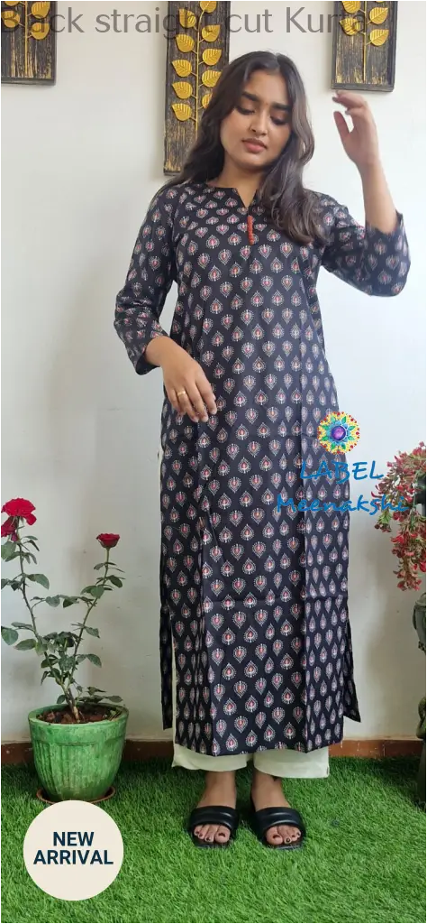 Black straight cut kurta KURTAS