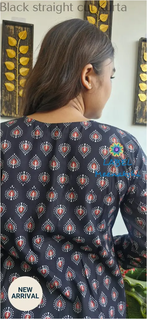 Black straight cut kurta KURTAS