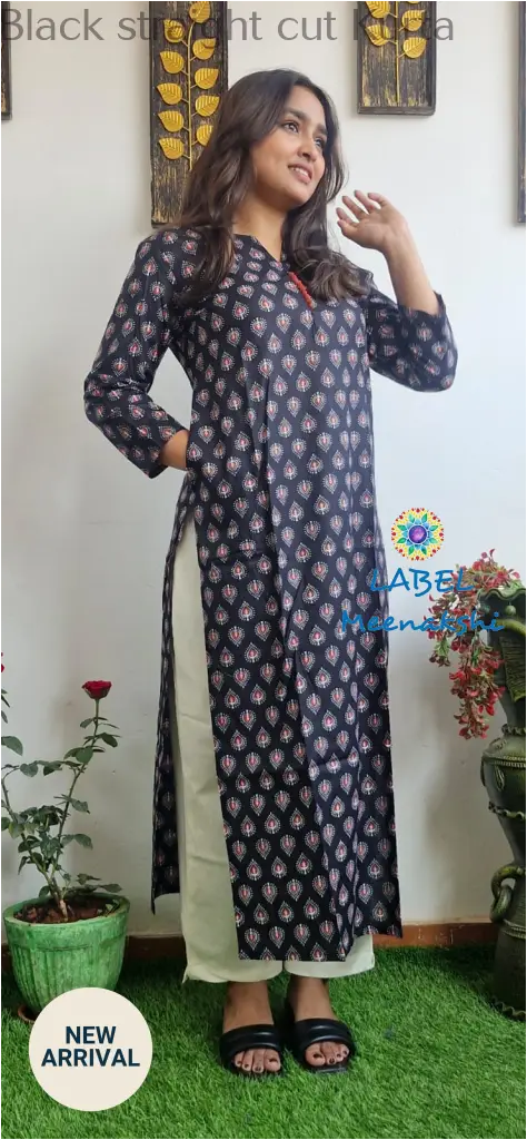 Black straight cut kurta KURTAS