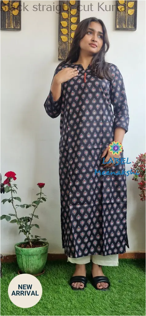 Black straight cut kurta KURTAS